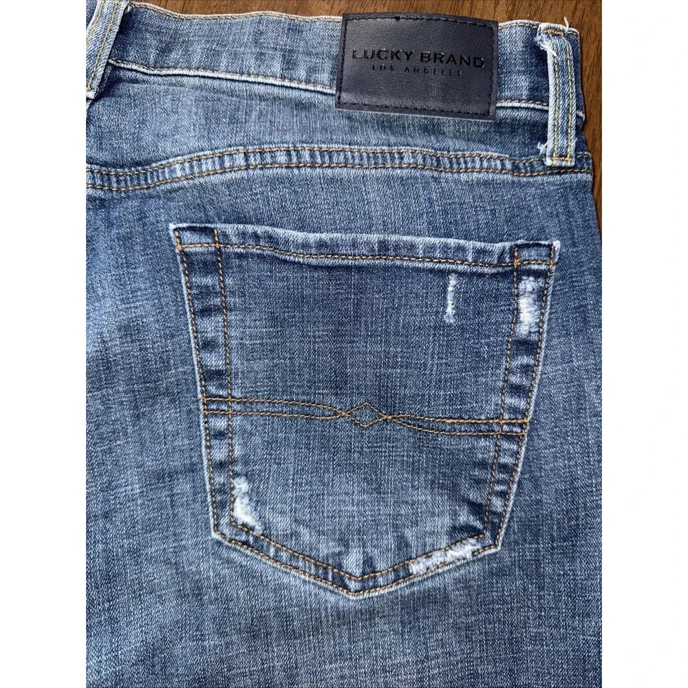Lucky Brand 181 Relaxed Straight Blue Stretch Denim Jeans Mens W34 L30 Classic
